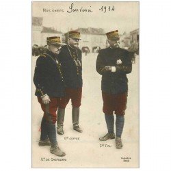 carte postale ancienne MILITAIRES. Nos Chefs Généraux en 1914 ! Castelnau, Joffre et Pau