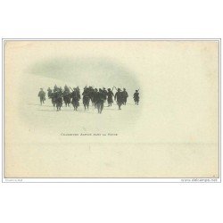 carte postale ancienne MILITARIA. Chasseurs Alpins dans la Neige vers 1900