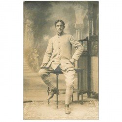 carte postale ancienne Photo carte postale MILITAIRE. Soldat du Régiment n° 118