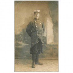 carte postale ancienne Photo carte postale MILITAIRE. Soldat Poilu du 14 Régiment. Photographe Delon Moreau à Toulouse