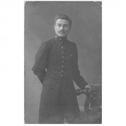 Photo carte postale MILITAIRE. Soldat Russe signé Davidov pour Ferrain 1910
