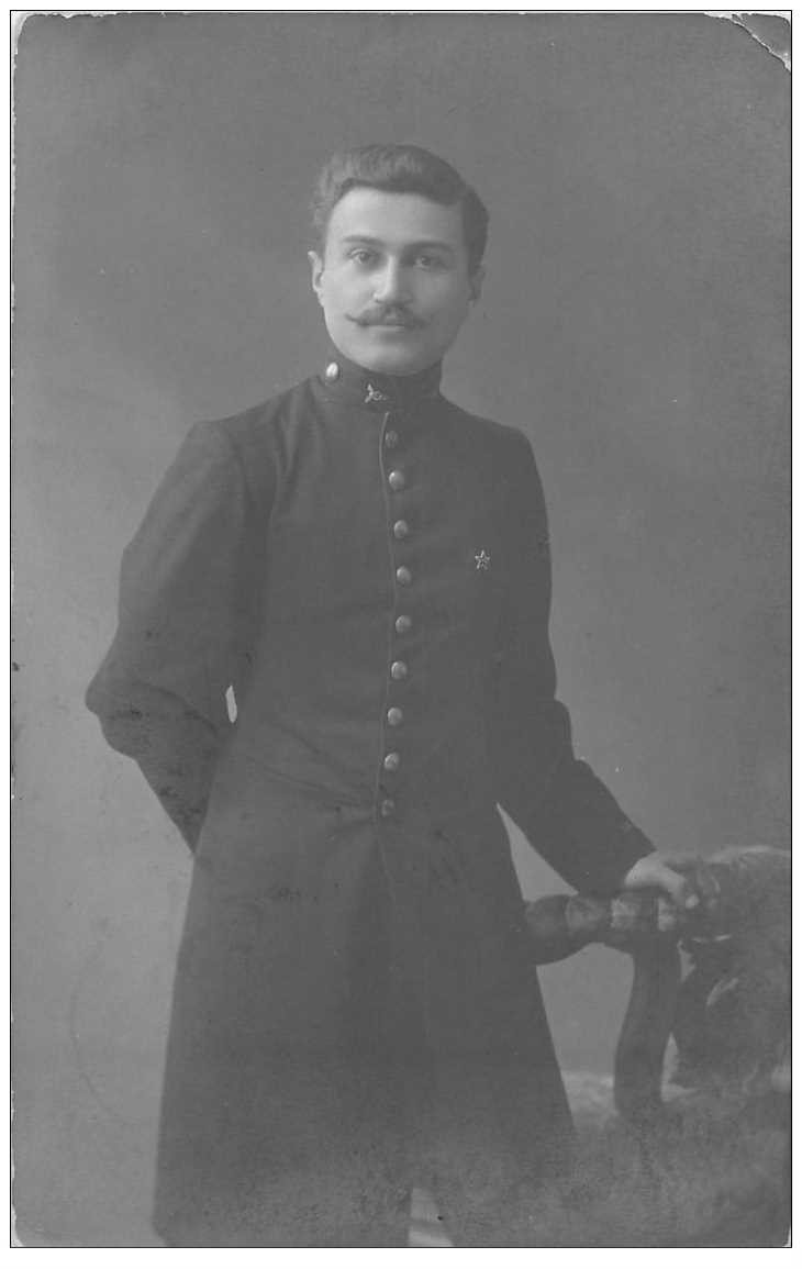 Photo carte postale MILITAIRE. Soldat Russe signé Davidov pour Ferrain 1910