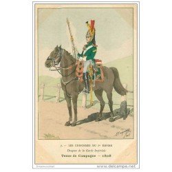 carte postale ancienne UNIFORMES. Dragons Garde Impériale en 1808.