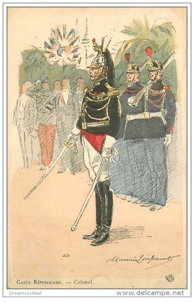 carte postale ancienne UNIFORMES. Garde Républicaine. Colonel