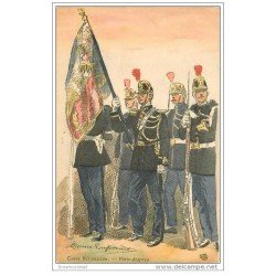 carte postale ancienne UNIFORMES. Garde Républicaine. Porte drapeau