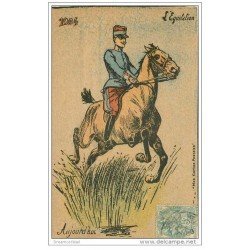 carte postale ancienne UNIFORMES. L'Equitation Aujourd'hui 1904. Cavalier Militaire. Collection Mes Cartes Postales