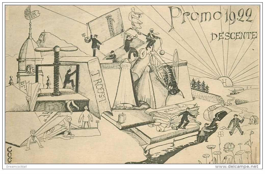 carte postale ancienne PROMO 19.22. Descente par Coc 1922