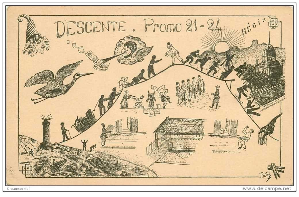 carte postale ancienne PROMO 21-24. Descente par Hégire Bété