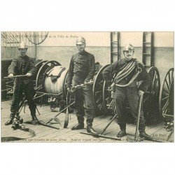 carte postale ancienne SAPEURS POMPIERS de la Ville de Paris. Ouverture d'une bouche pour prise d'eau.