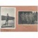 carte postale ancienne SAPEURS POMPIERS. Paris J.J Rousseau 1932 + 2 petites photos Fontainebleau 1928