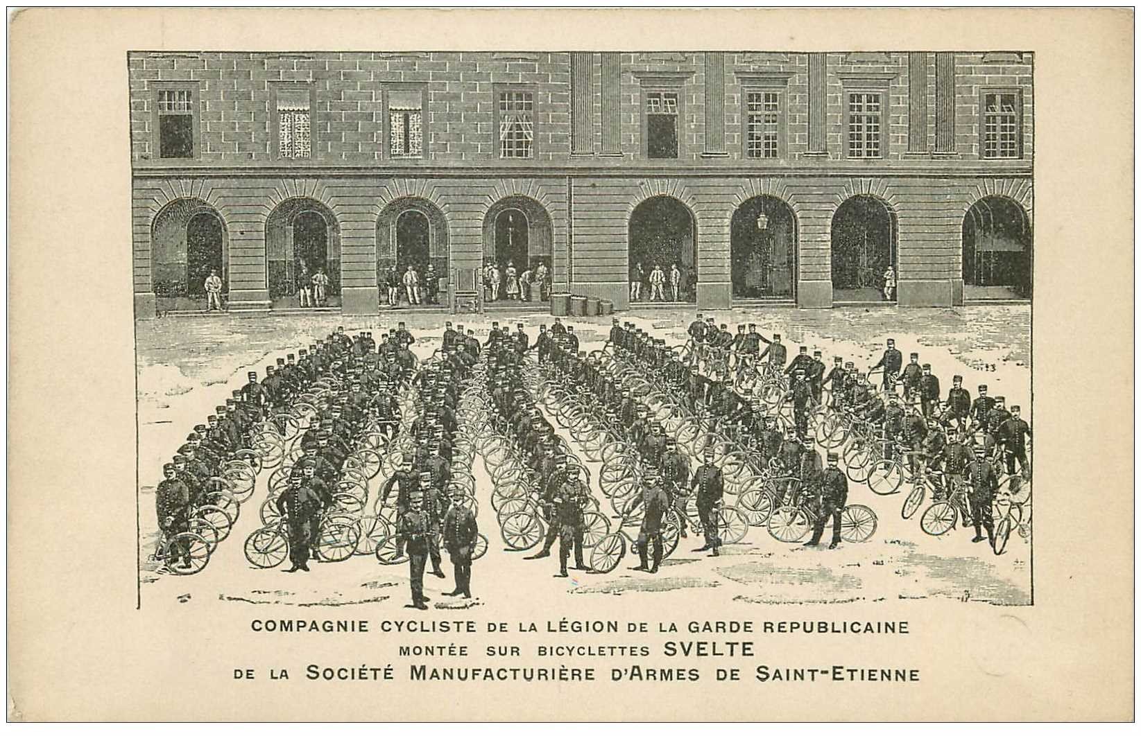 METIERS. Compagnie Cycliste Légion Garde Républicaine sur bicyclettes Svelte