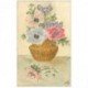 carte postale ancienne et Superbe. carte peinte à la main représentant un vase et Fleurs par Moussoy