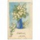 carte postale ancienne et Superbe. carte peinte à la main représentant un vase et Fleurs par Moussoy