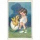 carte postale ancienne Carte Postale Fantaisie Illustrateur RIGHT le Bébé et le Poussin sortant de l'Oeuf 1925