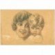 carte postale ancienne Carte Postale Fantaisie Illustrateur Vincent ANGLADE une Mère et son Enfant comme un fusain...