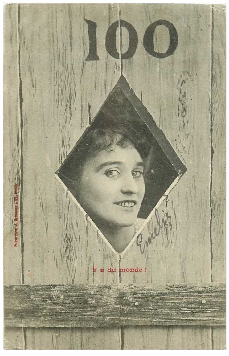 carte postale ancienne Illustrateur BERGERET. Y a du monde ?.. Emilie 1904