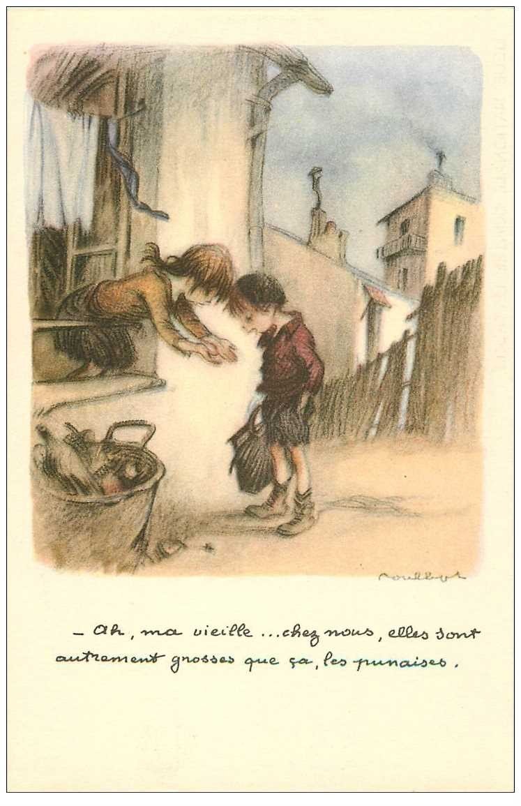 carte postale ancienne POULBOT illustrateur. Les punaises plus grosses...