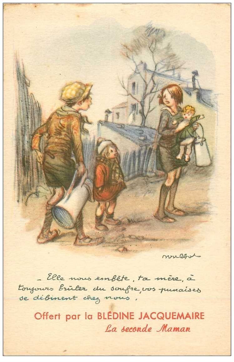 carte postale ancienne POULBOT illustrateur. Les punaises sur la Butte Montmarte. Blédine Jacquemaire