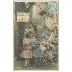 carte postale ancienne SAINTE JUSTINE. Collection AS 1906 fine plissure coin gauche
