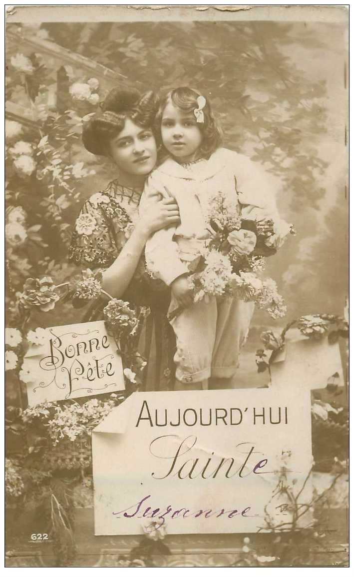 carte postale ancienne SAINTE SUZANNE 1915 découpe grossière