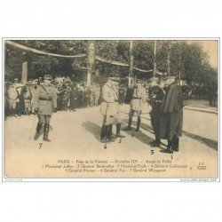 carte postale ancienne GUERRE 1914-1918. Fête de la Victoire. Maréchal Joffre, Berdoullat, Foch, Guillaumat