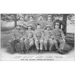 carte postale ancienne GUERRE 1914-1918. Nos dix Grands Frères de Reully Famille du Rameau d'Olivier.