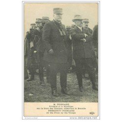 carte postale ancienne GUERRE 1914-1918. Poincaré Président de la République sur le Front observant la Bataille 1915