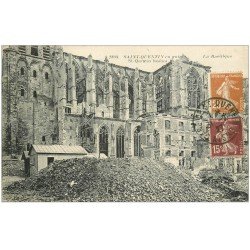 carte postale ancienne 02 SAINT-QUENTIN. La Basilique bombardée 1927