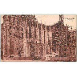 carte postale ancienne 02 SAINT-QUENTIN. La Basilique en restauration 1945