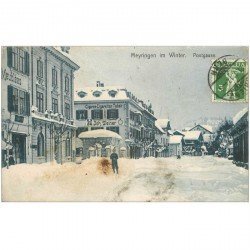SUISSE. Meyringen im Winter. Postgasse 1917