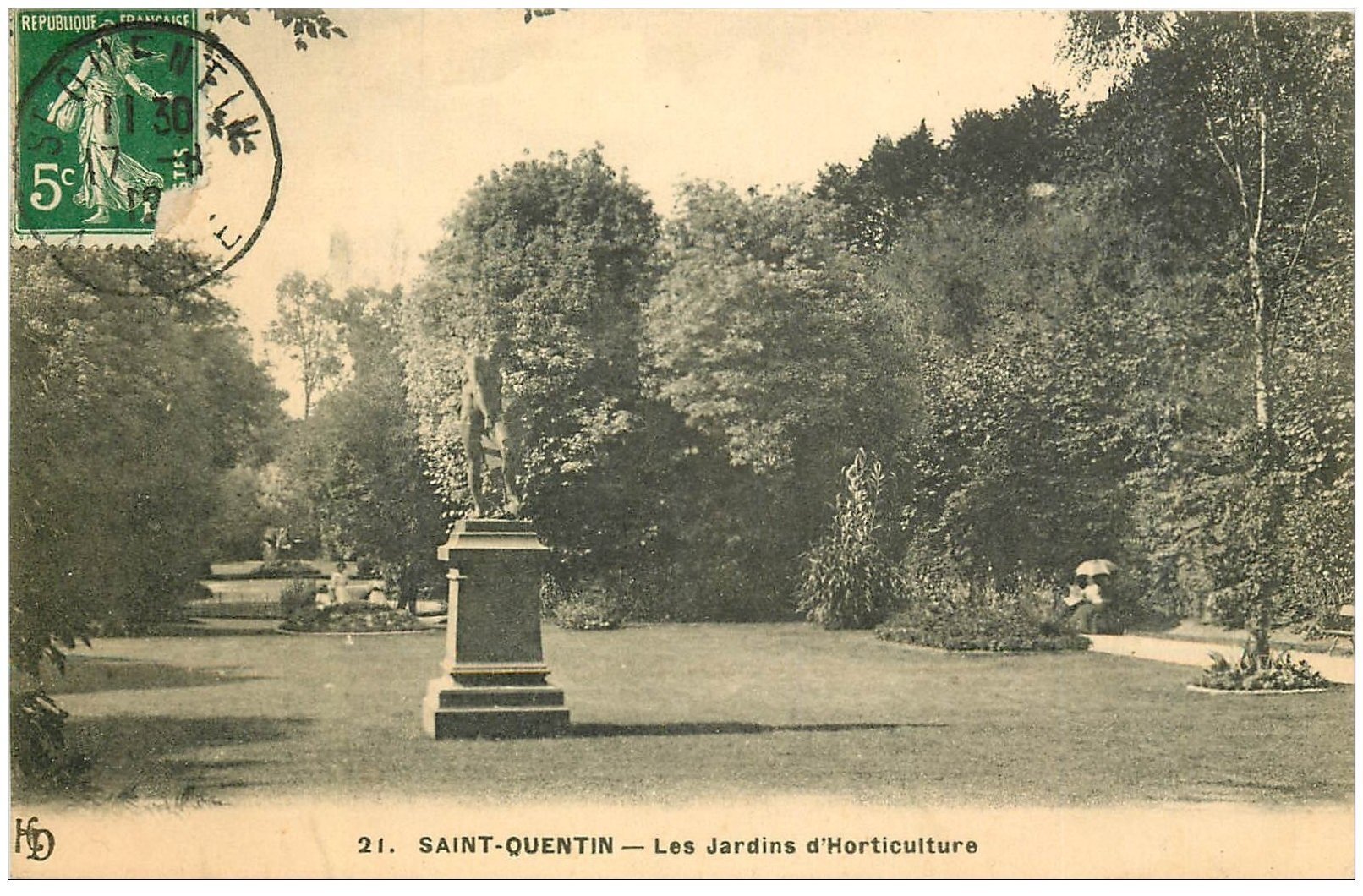 carte postale ancienne 02 SAINT-QUENTIN. Les Jardins d'Horticulture 1912
