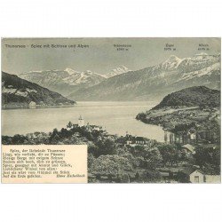 SUISSE. Thunersee. Alpen und Spiez mit Schloss