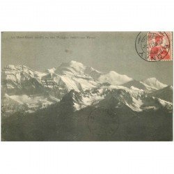 SUISSE. Vevey le Mont Blanc vu des Pléïades 1913