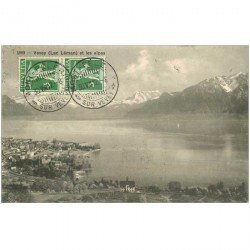 SUISSE. Vevey Lac Léman et les Alpes 1912