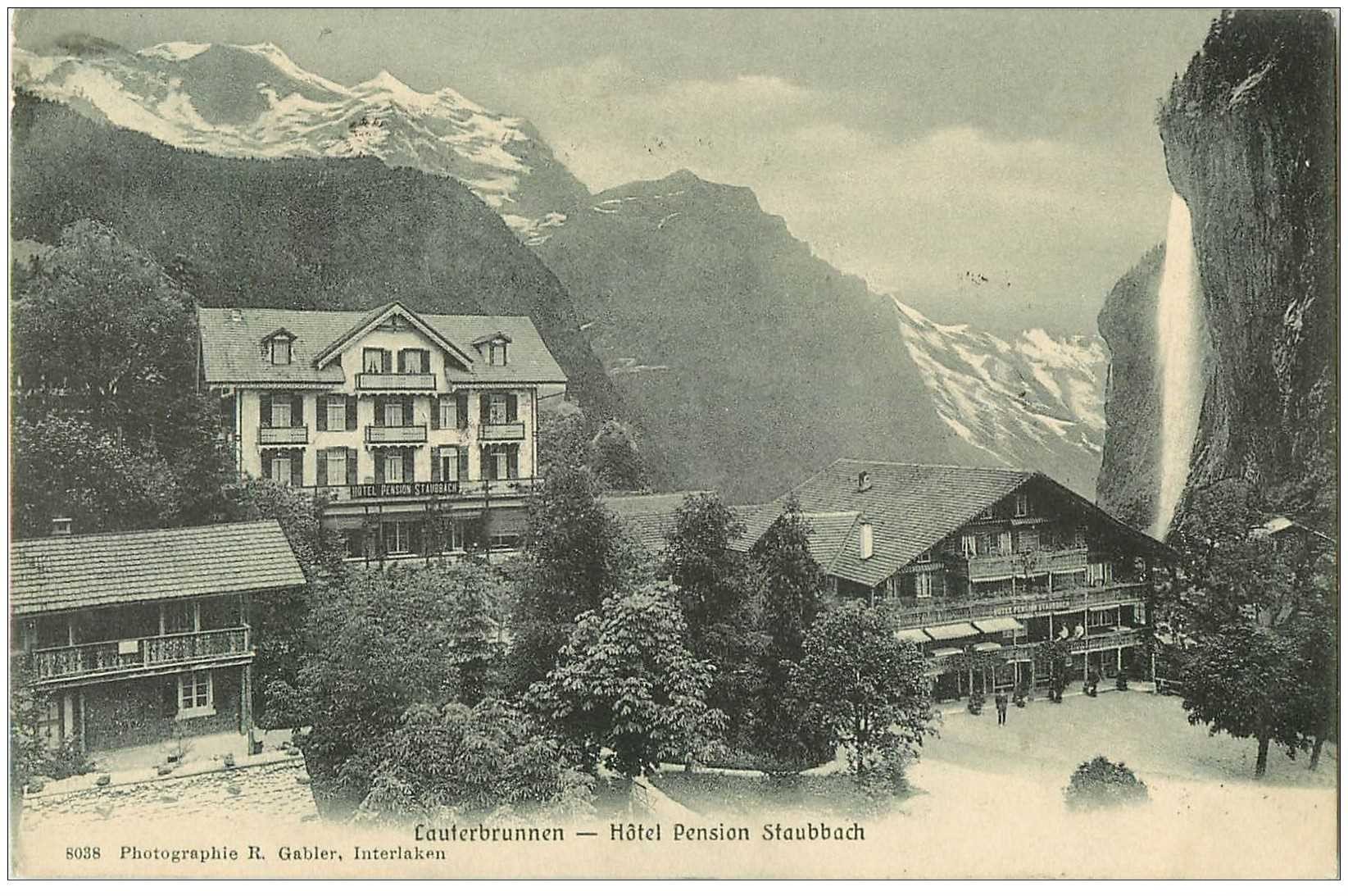 SUISSE. Lauterbrunnen Hôtel Pension Staubbach 1906
