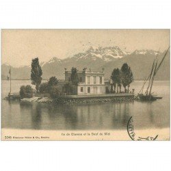 SUISSE. Ile de Clarens et Dent du Midi 1912