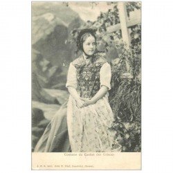 Suisse. Costume du Canton des Grisons vers 1900
