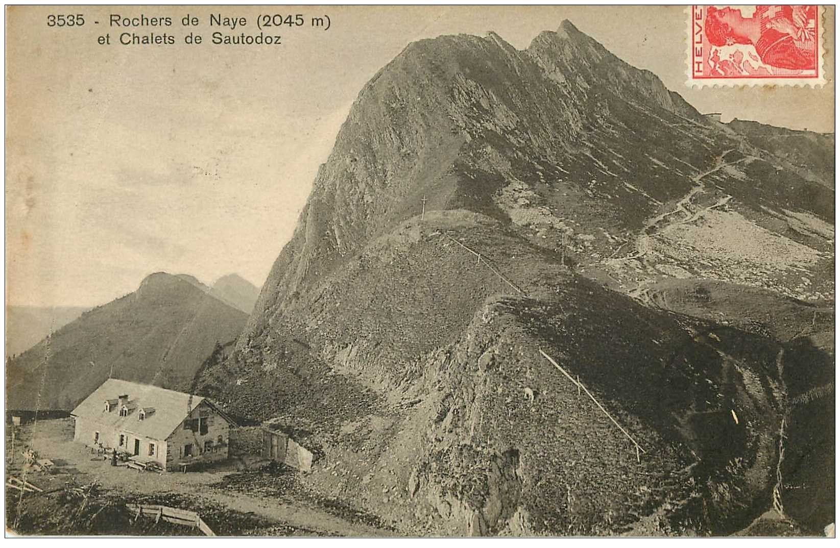 Suisse. Rochers de Naye et Chalets de Sautodoz 1913 timbre taxe