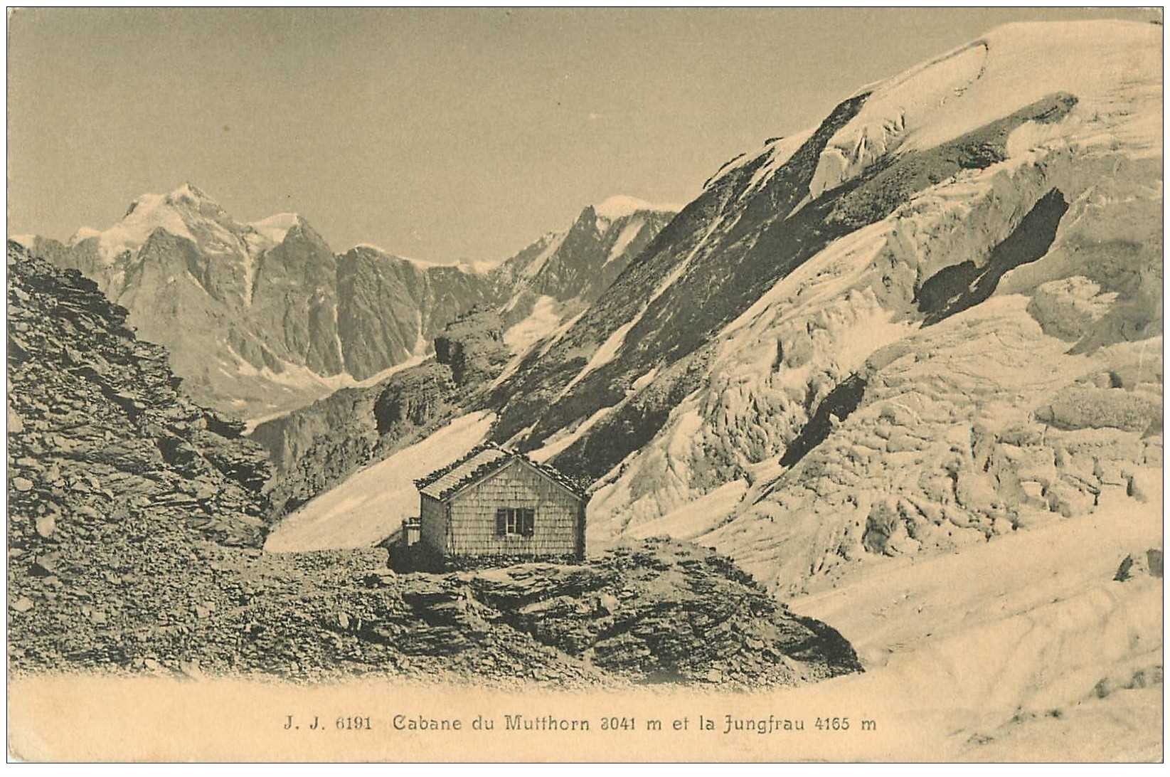 Suisse. Cabane de Mutthorn et la Jungfrau