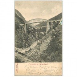 Suisse. TRISANNABRÜCKE Arlbergbahn 1903, quelques fines plissures