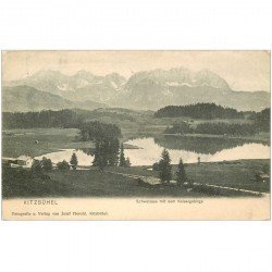 Suisse. KITZBUHEL. Schwarzsee mit dem Kaisergebirge 1907