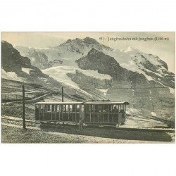 Suisse. JUNGFRAU mit JUNGFRAUBAHN. Train à crémaillière. Edition à la Reine des Cartes Postales