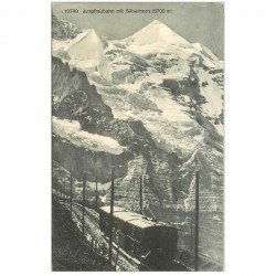 Suisse. Jungfraubahn mit Silberhorn avec Train à crémaillière