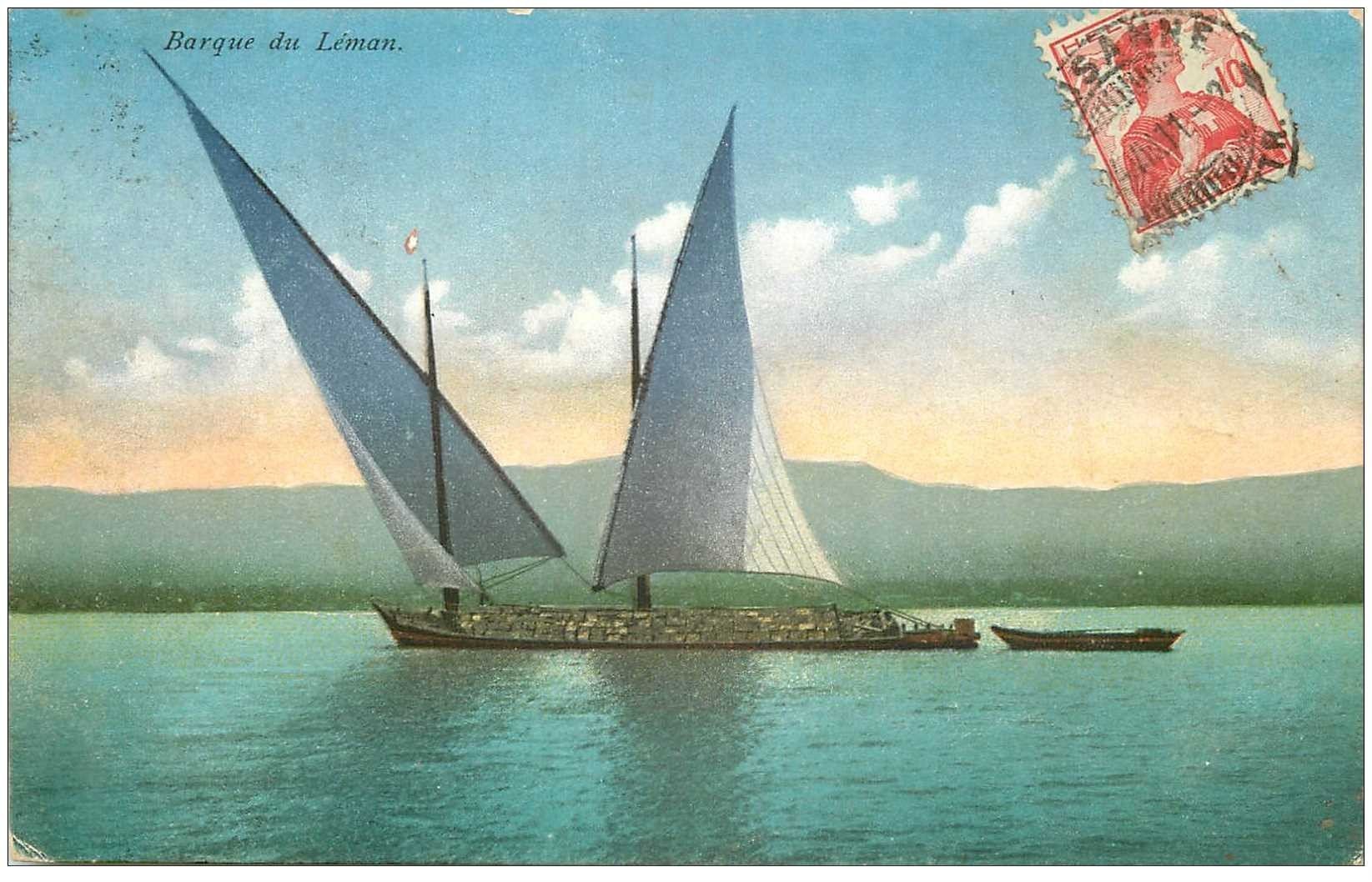Suisse. LAC LEMAN. Barque de transports 1911