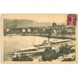 SUISSE. Genève. Quai et Pont du Mont Blanc 1930