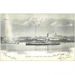 SUISSE. Genève. Rade et Jet d'Eau 1902