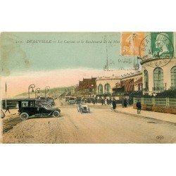 carte postale ancienne 14 DEAUVILLE. Le Casino et Normandy Promenade de la Mer 1924 voitures anciennes