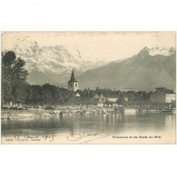 SUISSE. Villeneuve et les Dents du Midi 1905