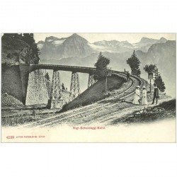 SUISSE. Rigi Scheidegg Bahn ligne du Chemin de Fer sur le Pont