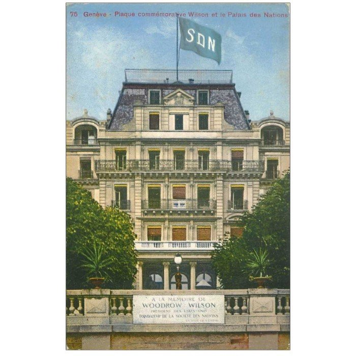 Carte postale ancienne SUISSE. Genève. Plaque commémorative Wilson et